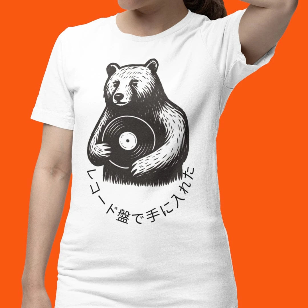 Camiseta de vinilo con texto en japonés (talla para mujer)
