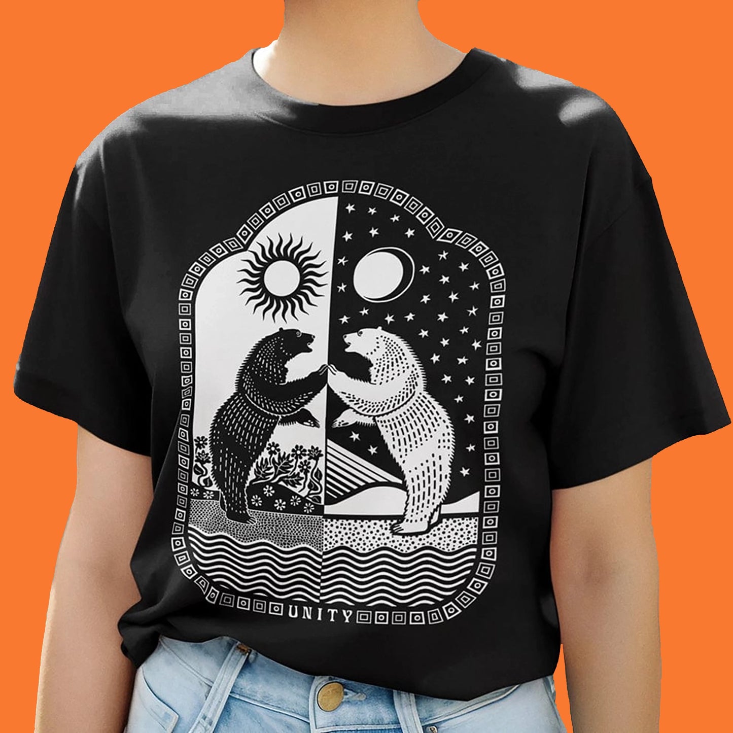 Unity Bear - Sun & Moon Design T-Shirt