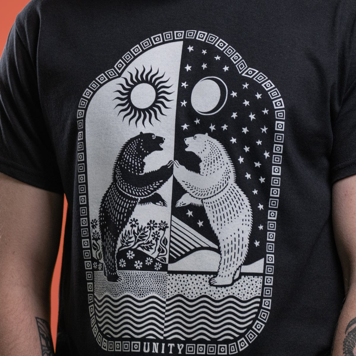 Unity Bear - Camiseta de algodón grueso para hombre