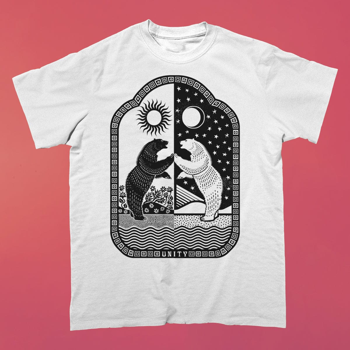 Unity Bear - Camiseta de algodón grueso para hombre