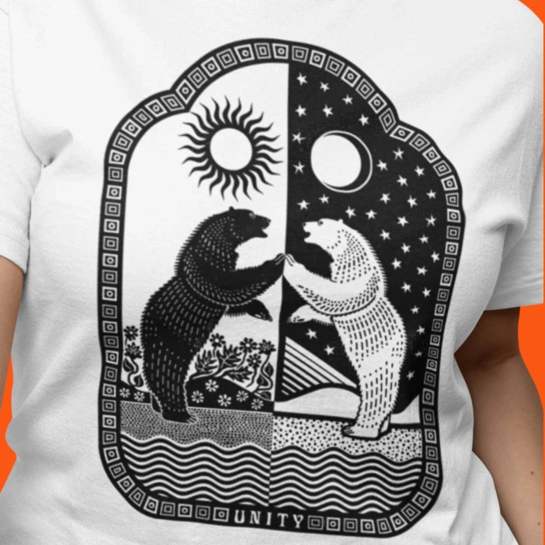 Unity Bear - Sun & Moon Design T-Shirt