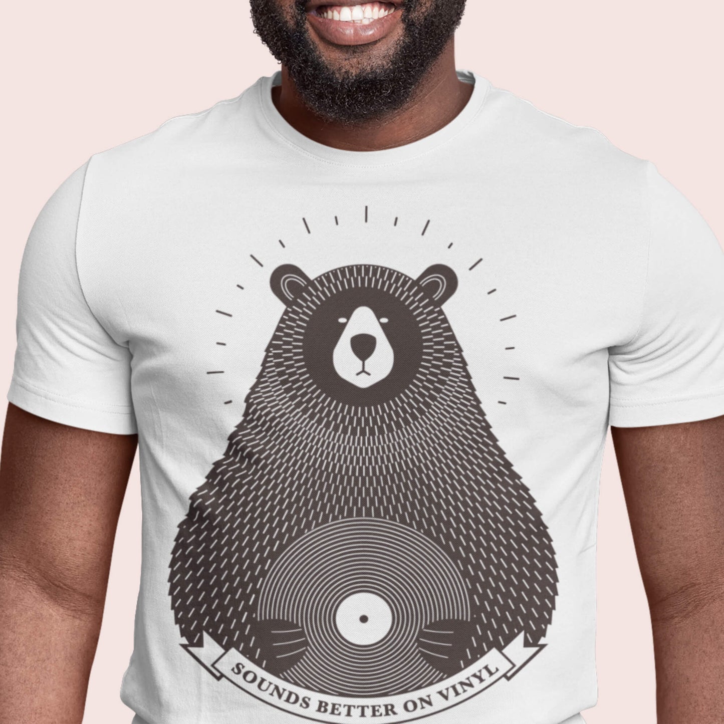 Camiseta de oso de vinilo para amantes de los discos