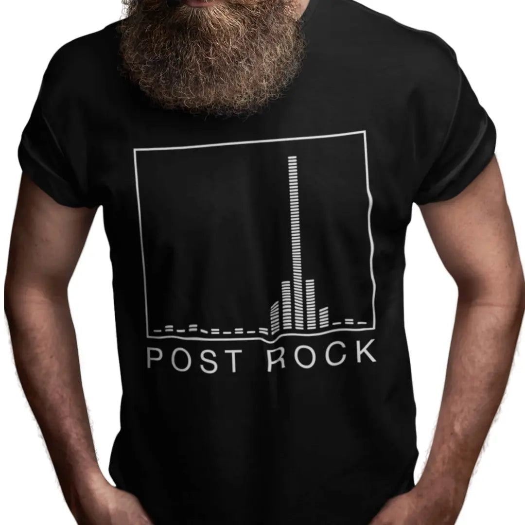 black-post-rock-t-shirt-with-equaliser-print-worn-by-bearded-model

