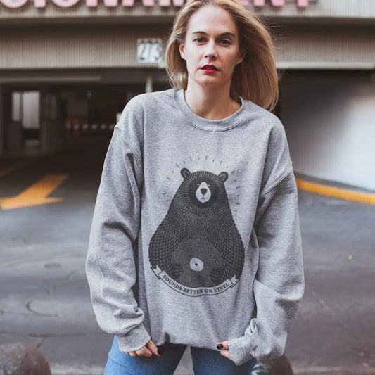 Sounds Better on Vinyl Bear Jumper – Vinyl Record Sweatshirt