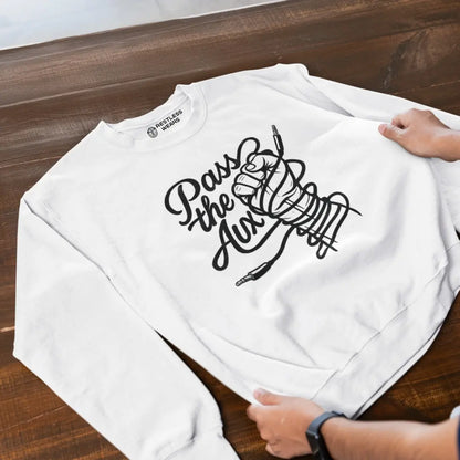unisex dj sweatshirt gift featuring hand wrapped in aux cable – dj accessories apparel