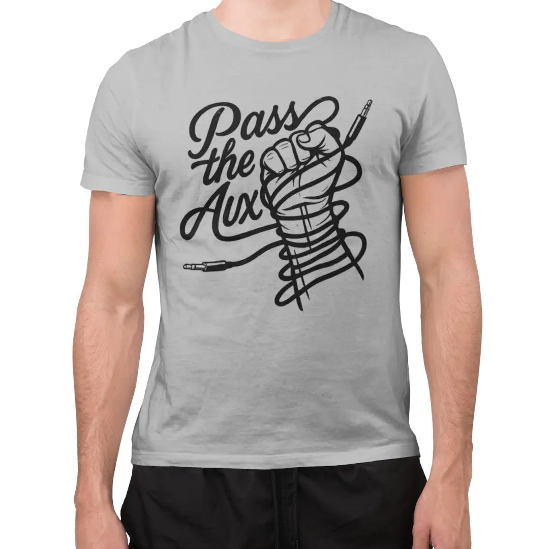 grey-90s-grunge-band-t-shirt-with-pass-the-aux-design-and-aux-cable-graphic